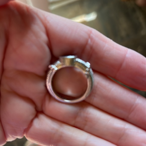 Estate Sterling silve or Judith Ripka natural Iolite cable band ring size 6 3/4 - Picture 6 of 8